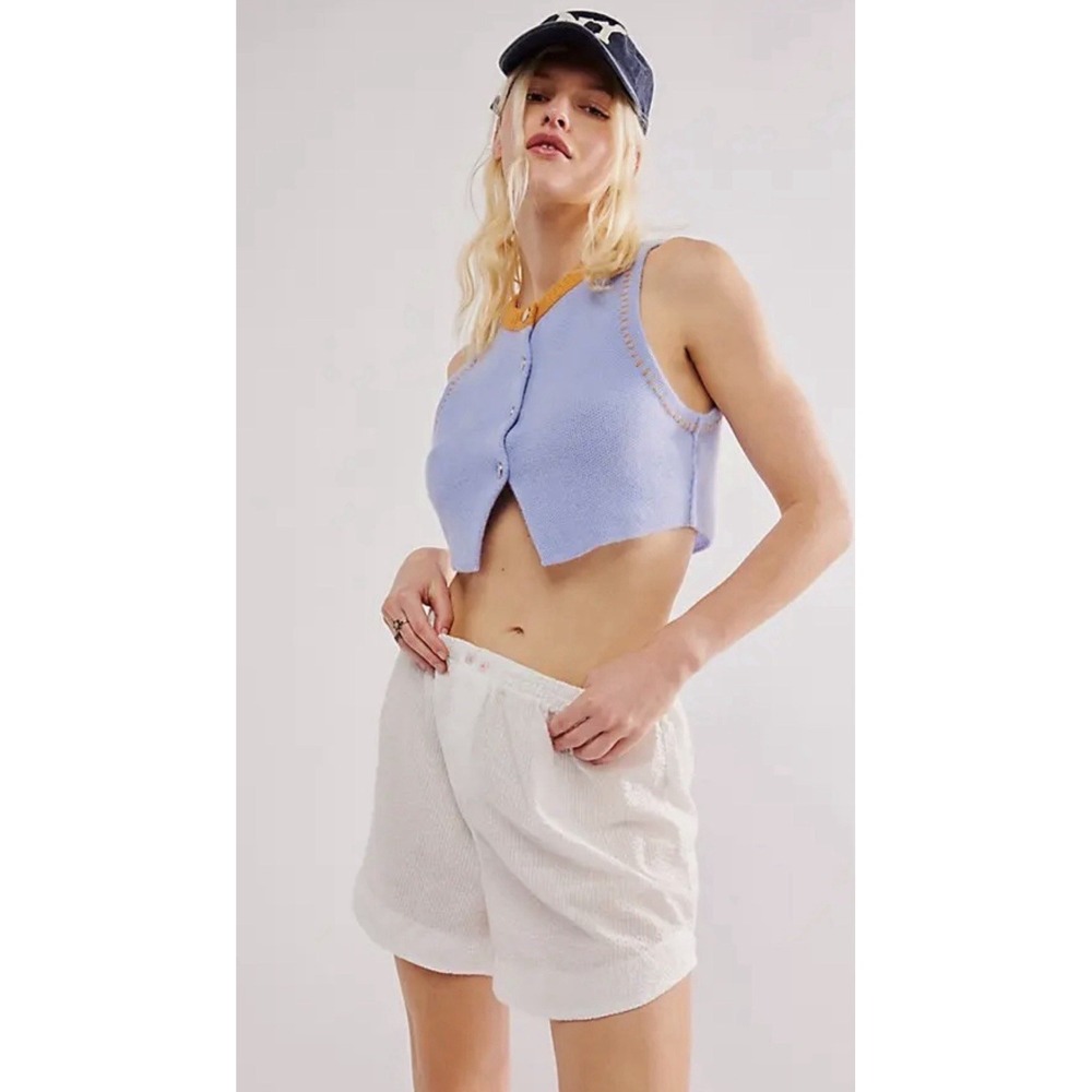 Free People Sammi‎ Cashmere Knit Sweater Vest Periwinkle Blue Pastel Retro Indie - Picture 5 of 16